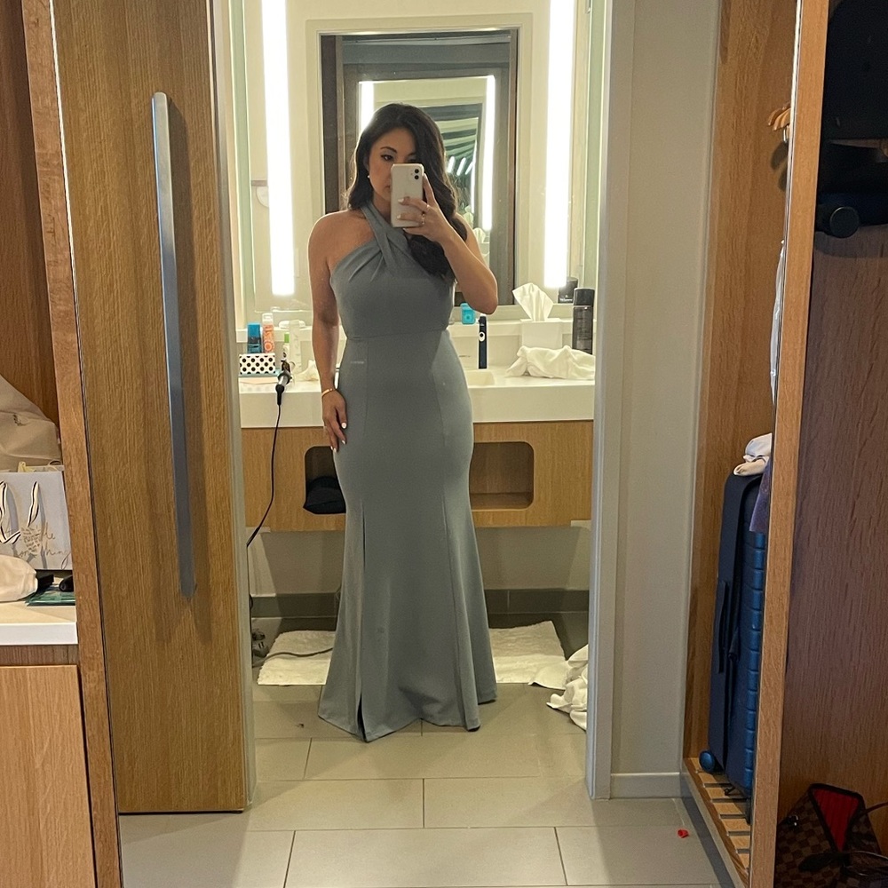 Sz 0 Jenny Yoo Kayleigh Dress Mayan Blue Bridesmaid Gem